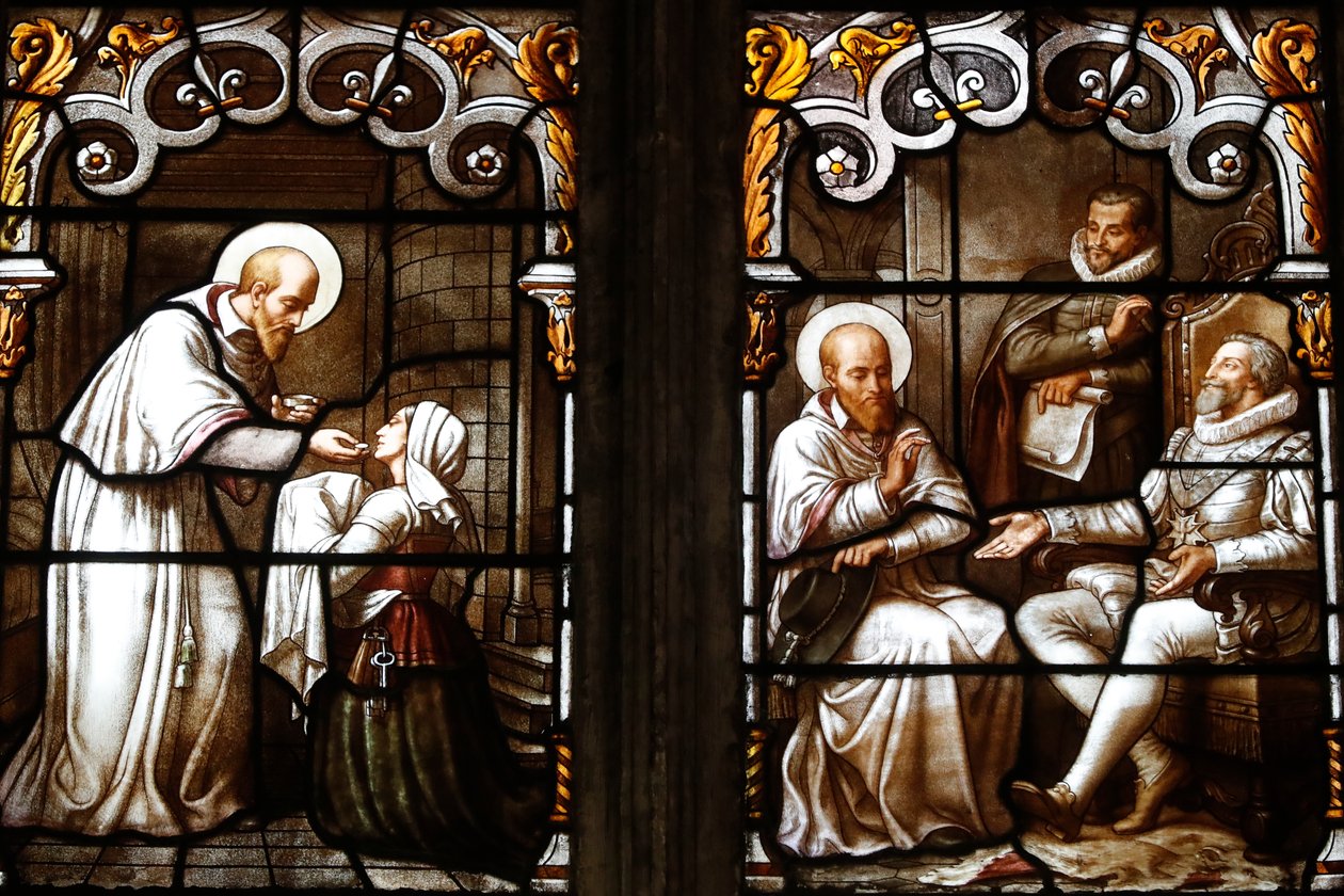 Saint Nizier kirkko, lasimaalaus, St Francis de Sales kirjoittanut Claudius Lavergne (1815-1887), Lyon, Ranska tekijältä Unknown