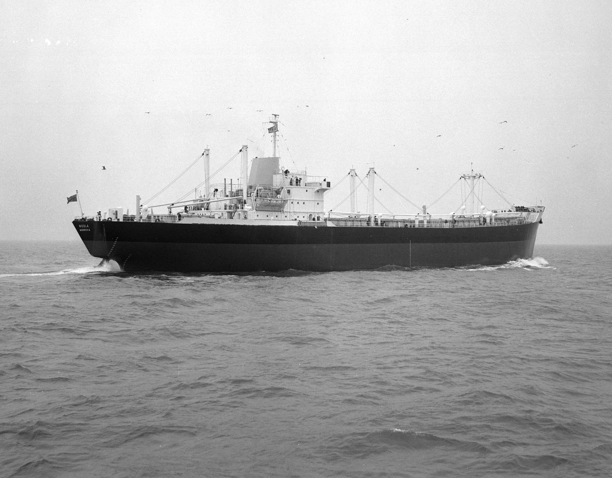 Ensimmäisen SD14:n "Nicolan" tyyrpuurin puoleinen takaosa merikoeajossa 13. helmikuuta 1968 (kaksivärinen kuva). tekijältä Unbekannt Unbekannt