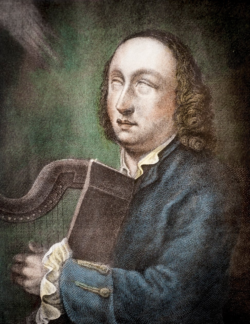 Sokea irlantilainen harppu Turlough O Carolan, Carolan, Toirdhealbhach î Cearbhall? Vuonna (1670-1738) tekijältä Unknown