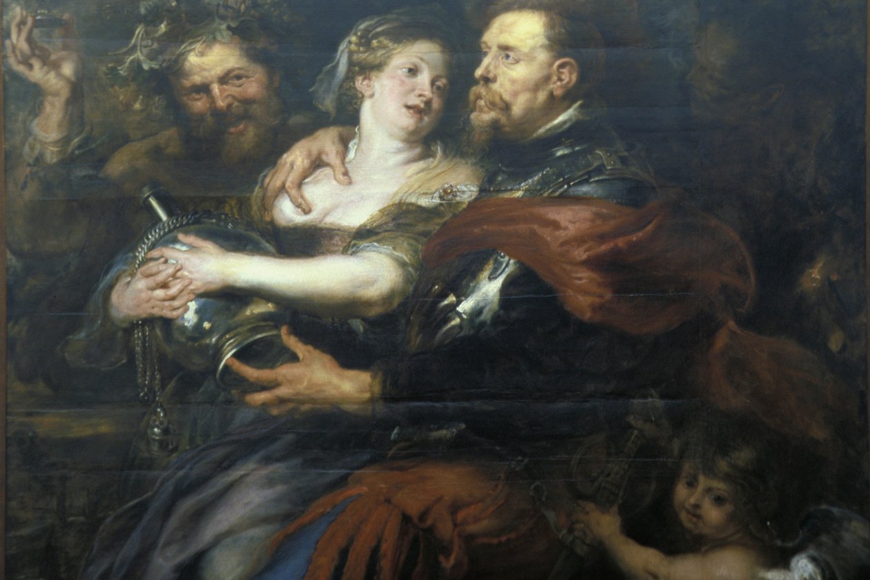 Venus ja Mars -maalaus, Pierre Paul (Pierre-Paul) Rubens (tai Peter Paul tai Petrus Paulus) (1577-1640) taideteos, Palazzo Bianco, Genova, Ligury, Italia tekijältä Unknown