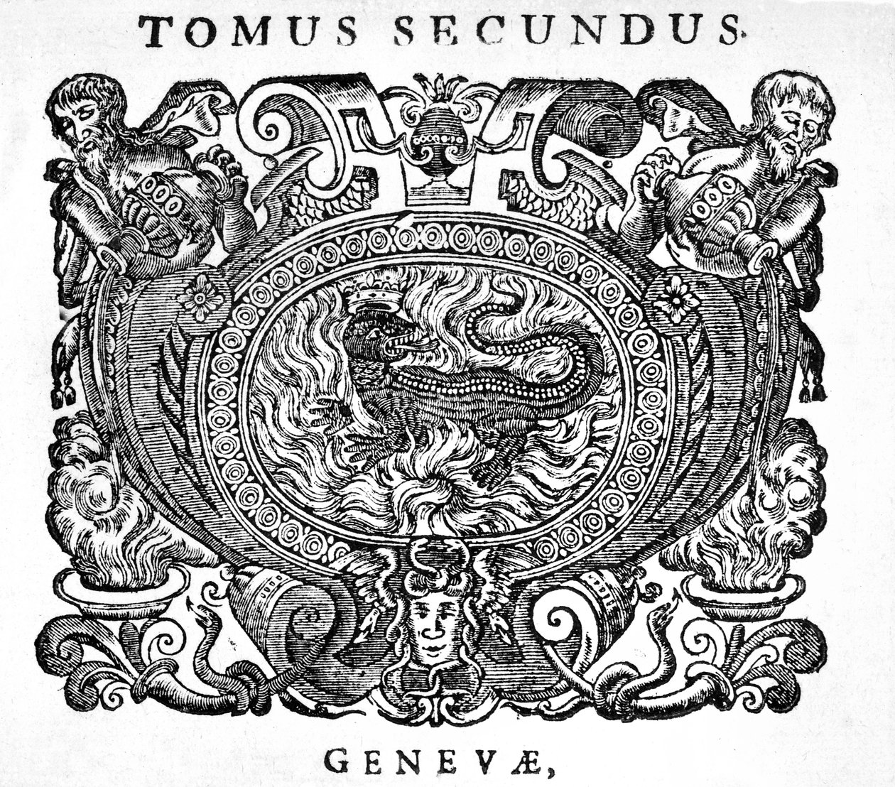 Puupiirroslaite Bibliotheca chemica curiosan otsikkosivulla, 1702 tekijältä Unknown