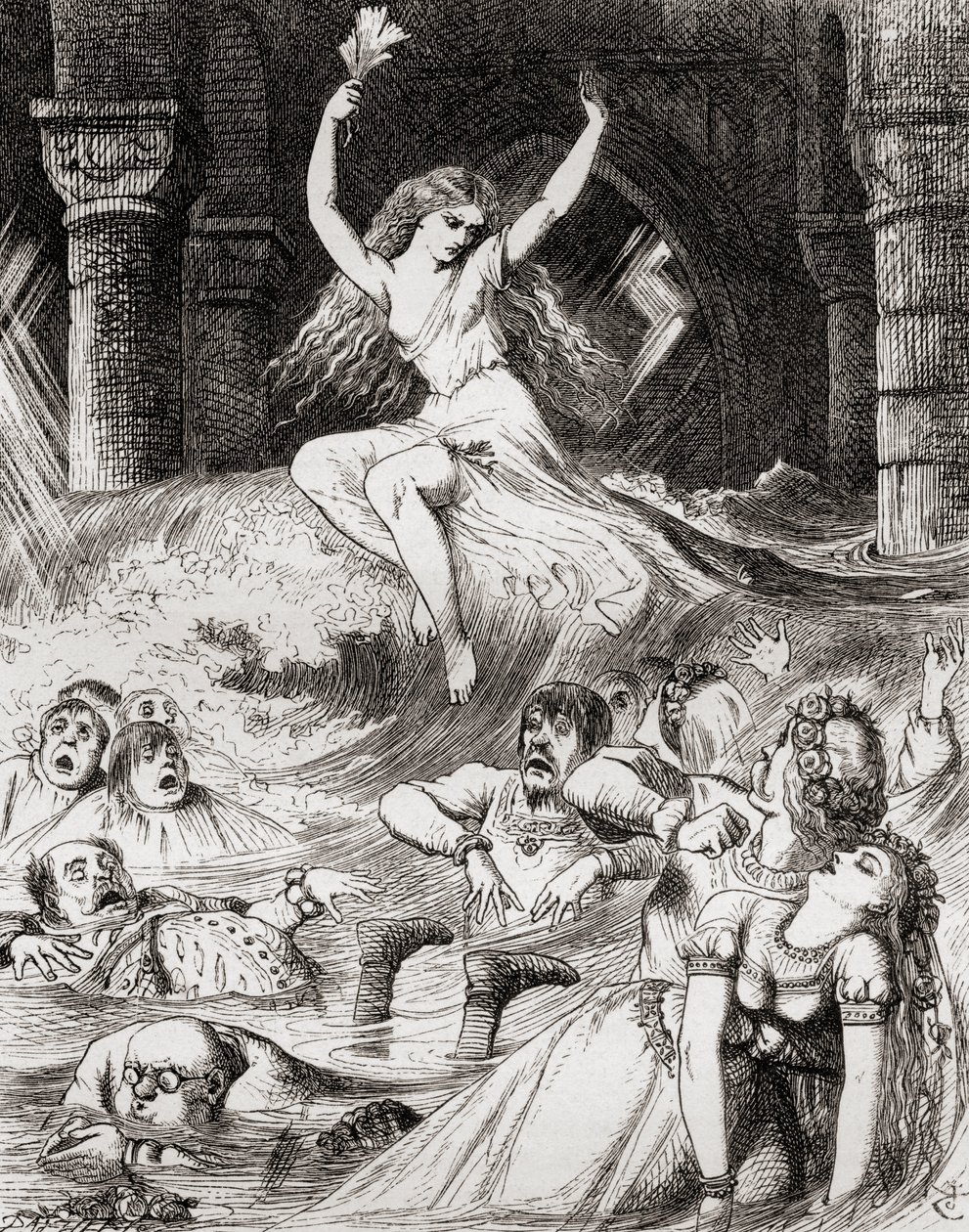 Kuvitus J. Tennielin mukaan runolle "Sir Rupert the Fearless", Saksan legenda "The Ingoldsby Legends or Mirth and Marvels" -kirjasta, Thomas Ingoldsby, julkaistu vuonna 1865 tekijältä English School