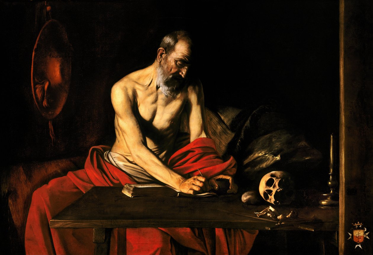 Pyhän Jeromen kirjoitus tekijältä Michelangelo Merisi Caravaggio