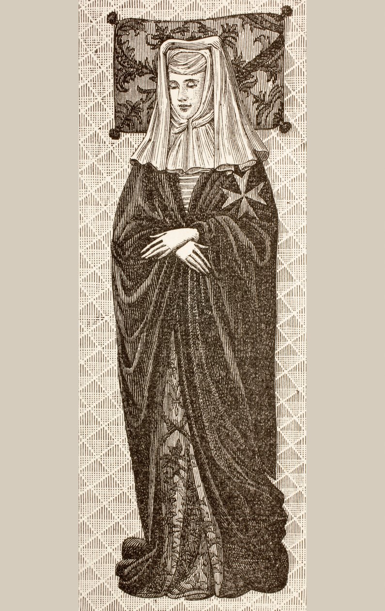 Kuva Beatrix Cornelin, Jerusalemin Pyhän Johanneksen lady Hospitallers -priorissan haudasta, Paul Lacroix