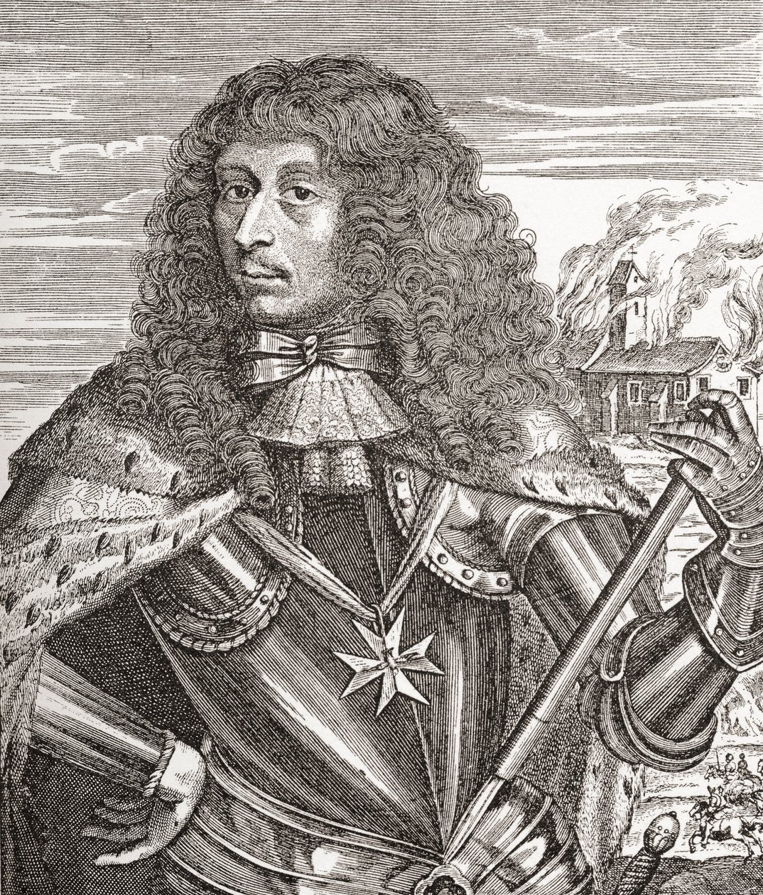 Louis de Bourbon, Condén prinssi eli le Grand Condé, 1621 1686. Ranskan kenraali. Les Heures Libres, julkaistu 1908. tekijältä French School