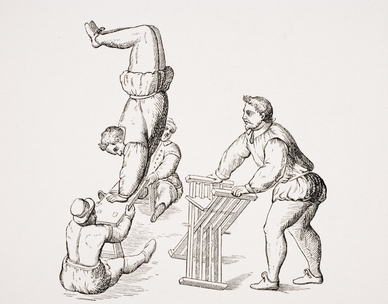 Kukkulat, kuvitus A. Tuccaron vuonna 1599 julkaistusta "Harjoituksista hyppäämisessä" faksimilestä, Paul Lacroixin (1806-84) teoksesta "Le Moyen Age et La Renaissance", julkaistu 1847 (litt. tekijältä French School