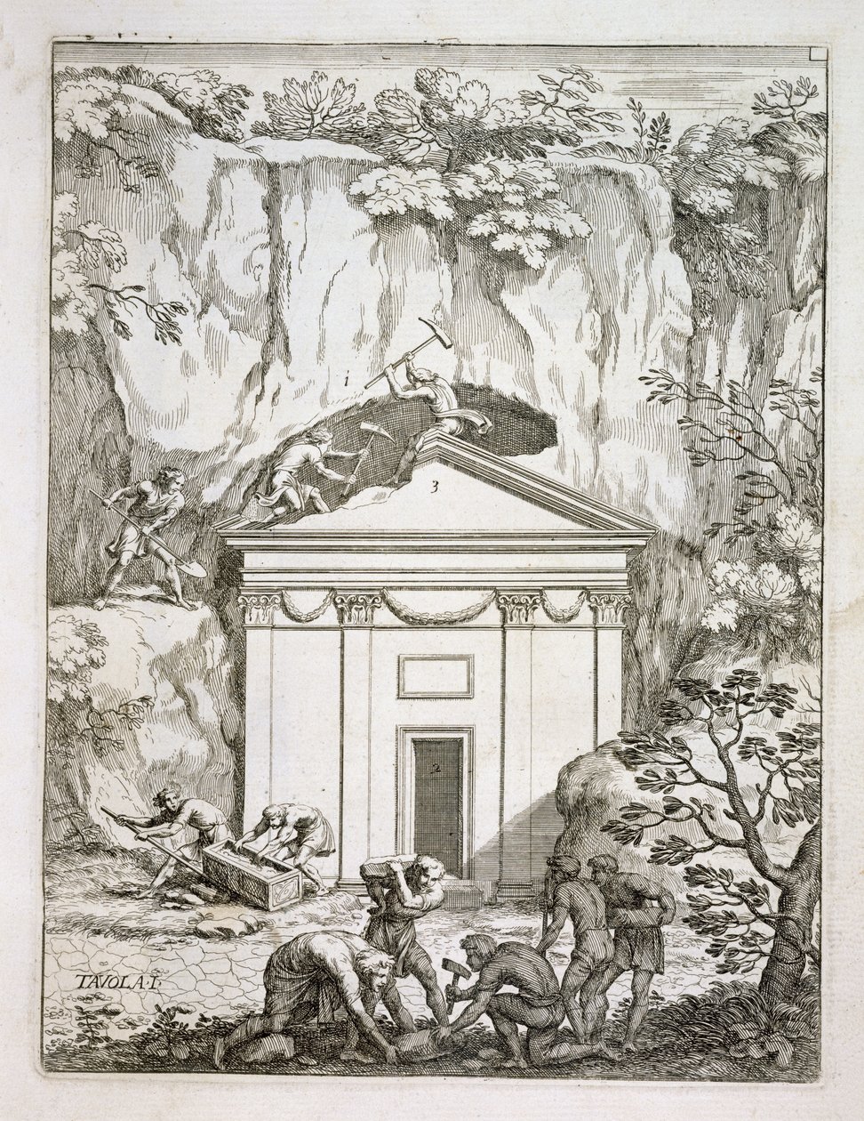 Quintus Nasonius Ambrosiuksen haudan kaivaukset 1670-luvulla "Le Pitture Antiche del Sepulchro d