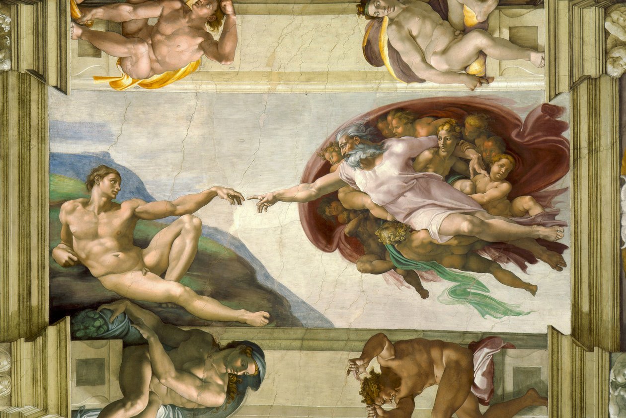 Aadamin luominen tekijältä Michelangelo Buonarroti