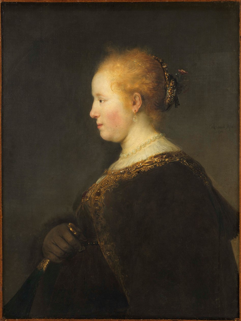 Nuori nainen profiilissa tekijältä Rembrandt van Rijn