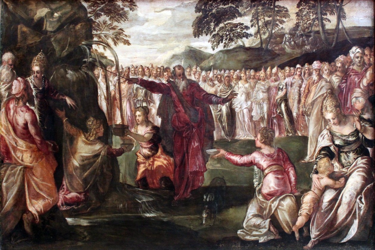 Moses Schlägt Wasser aus dem Felsen tekijältä Tintoretto
