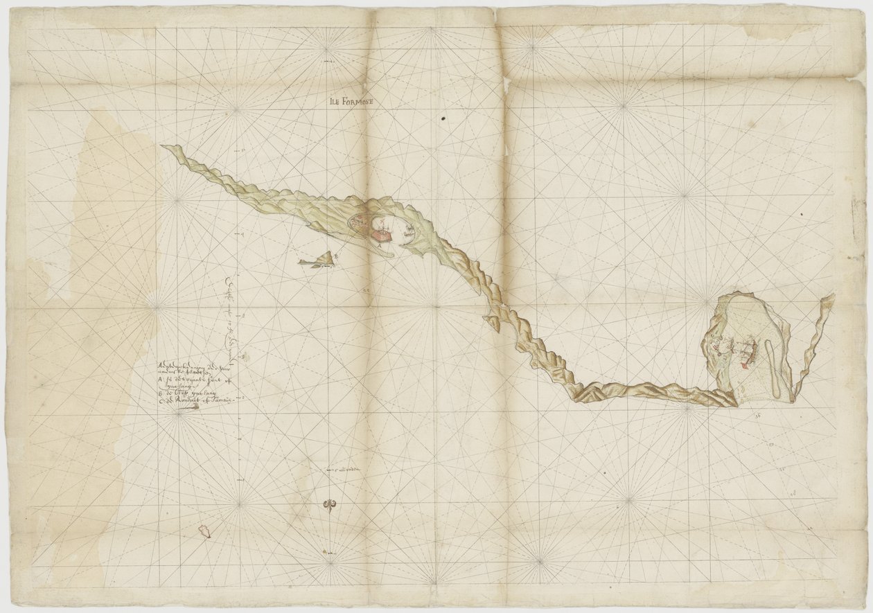 Kaartje van het Spaanse fort te Tamsui, myöhemmin van de VOC tekijältä Unbekannt Unbekannt