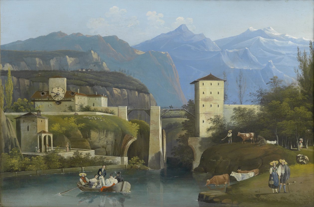 Biedermeier-Bilderuhr Ponte de Crevola tekijältä Unknown