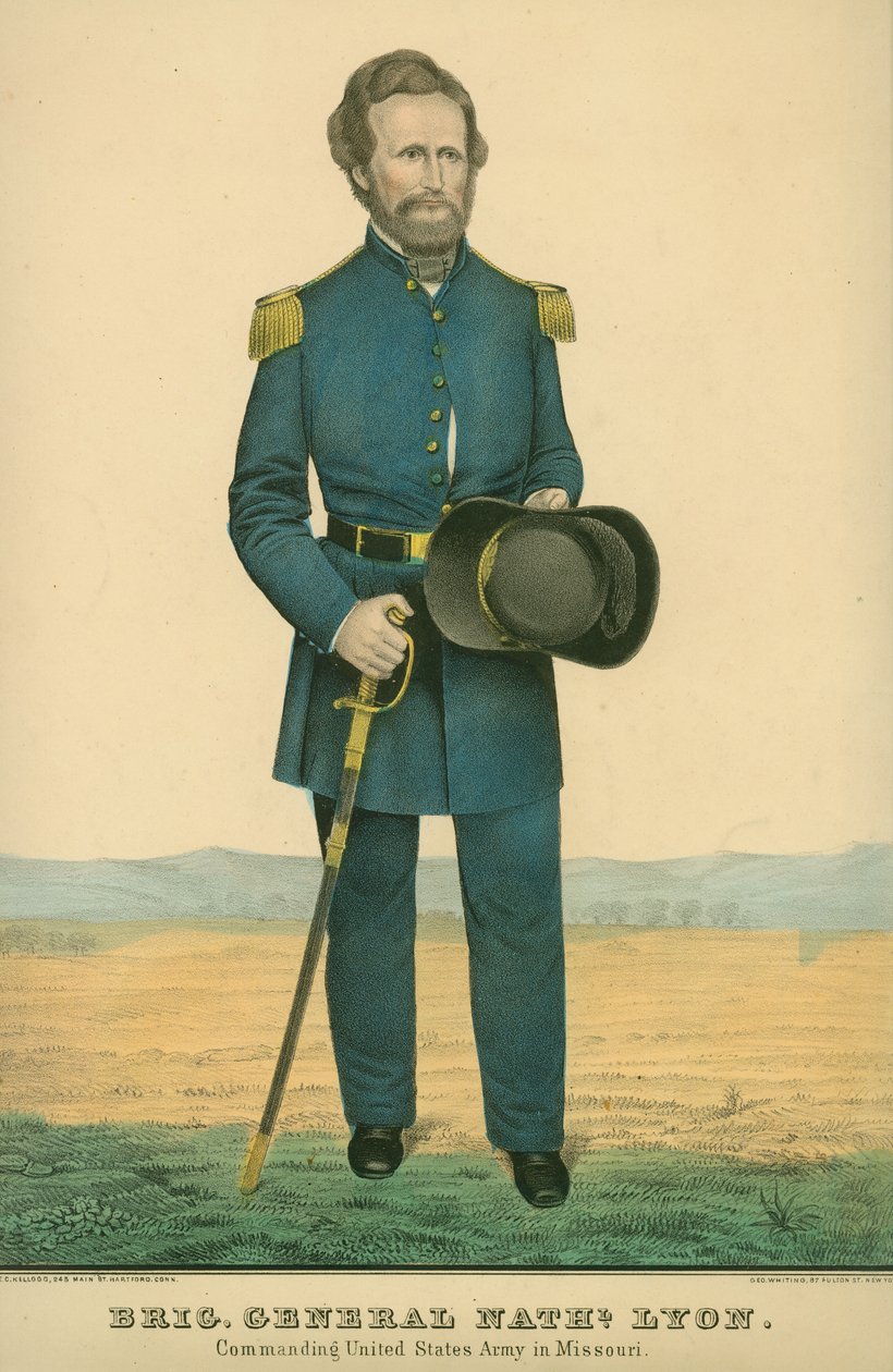 Brig. Kenraali Nathaniel Lyon. Yhdysvaltain armeijan komentaja Missourissa. tekijältä Unknown
