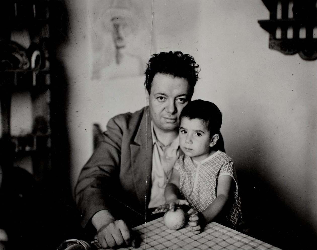 Diego Rivera ja hänen tyttärensä Guadalupe Rivera Marín tekijältä Unknown