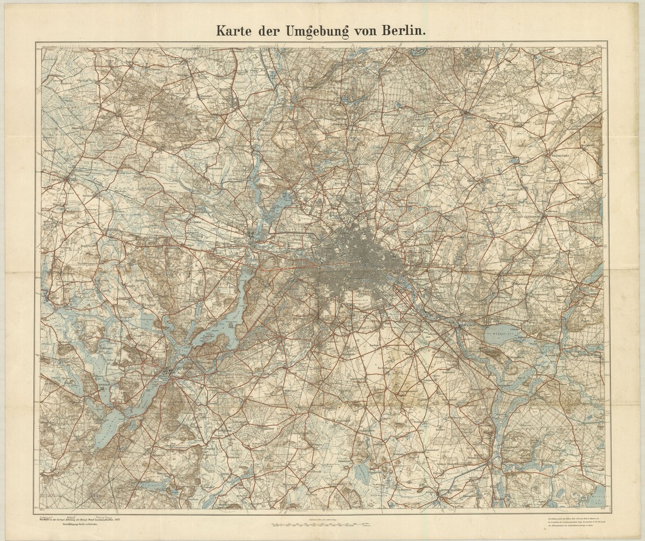 Kartta der Umgebung von Berlin tekijältä Unknown