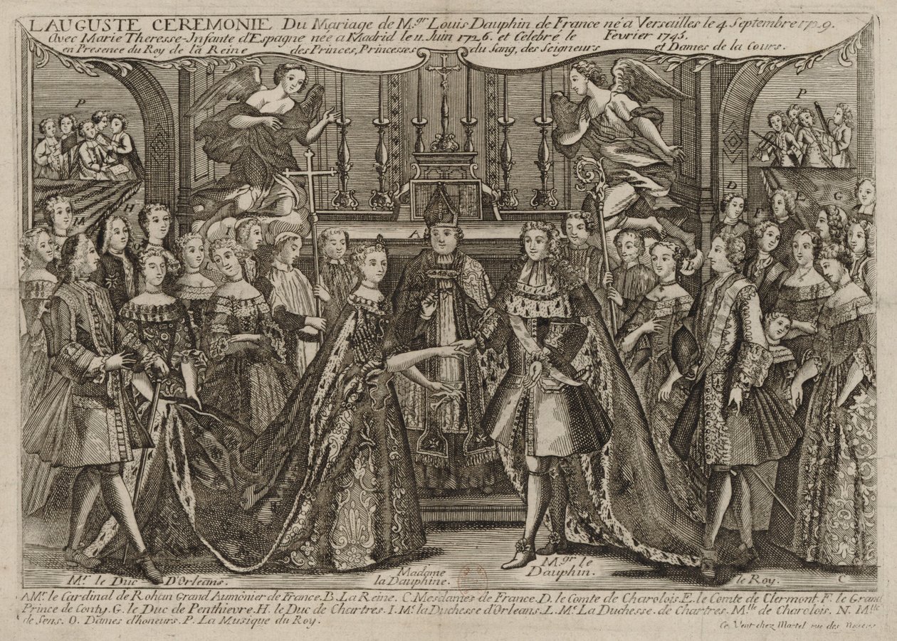 Louis, Dauphin Ranskan avioliitto Marie Thérèse Raphaëlle, Espanjan Infanta vuonna 1745 Versailles