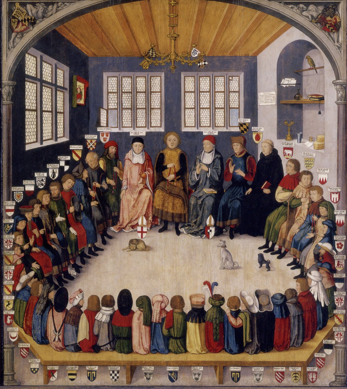 Ratssitzung des Grafen Eberhard des Milden (1392-1417) tekijältä Unknown
