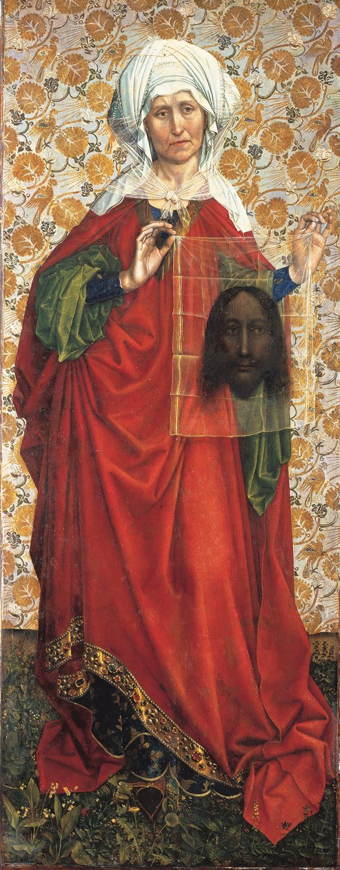 Saint Veronica, n. 1428-30 (sekoitettu tekniikka tammipuulla) tekijältä (1375/8 1444) Master of Flemalle
