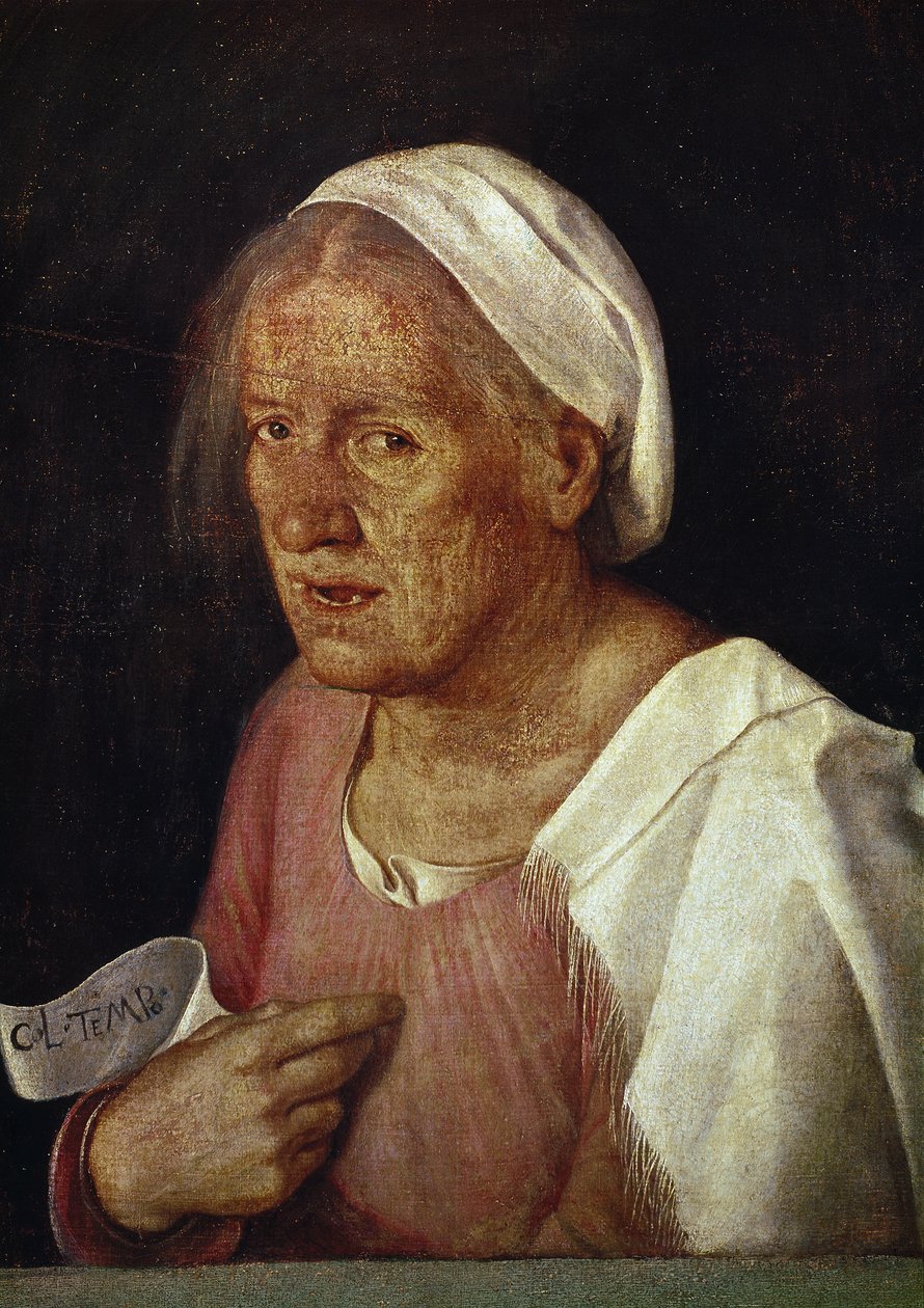 La Vecchia (Vanha nainen), vuoden 1505 jälkeen (öljy kankaalle) tekijältä Giorgione
