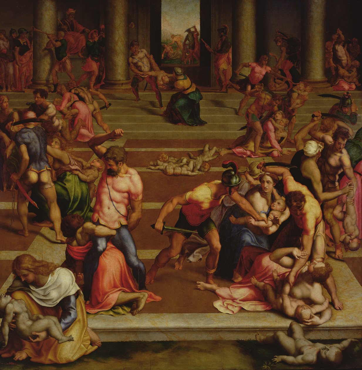 Viattomien verilöyly (tempera paneelissa) tekijältä (1509 66) Daniele da Volterra