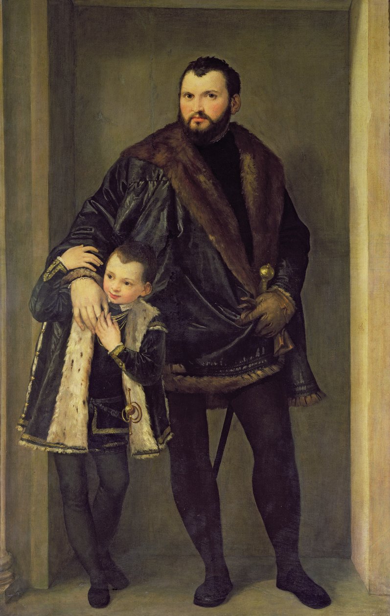 Giuseppe da Porto ja hänen poikansa Adriano, n. 1555 (öljy kankaalle) tekijältä Veronese