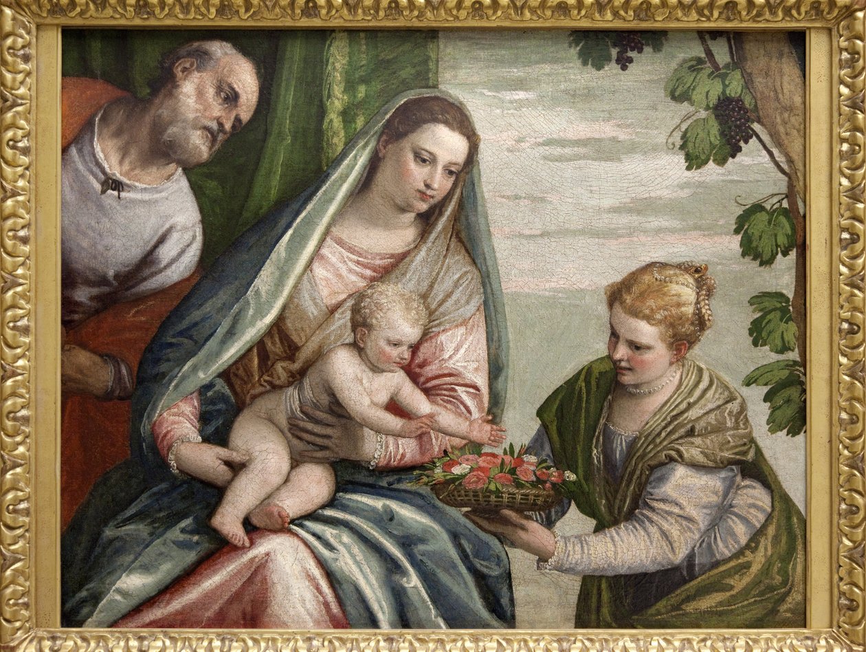 Pyhä perhe St. Dorotheen kanssa, öljymaalaus kankaalle, Paolo Caliari dit Veronese (1528-1588). Valokuvaus, KIM Youngtae, Bordeaux, Musee des beaux arts de Bordeaux. tekijältä Veronese