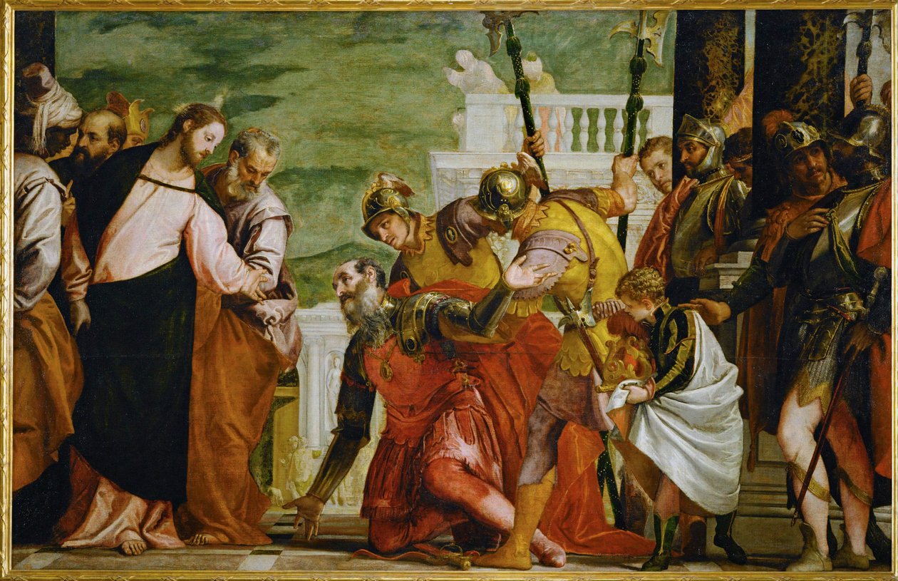 Jeesus ja sadanpäämies (maalaus kankaalle) tekijältä (1528-88) Veronese