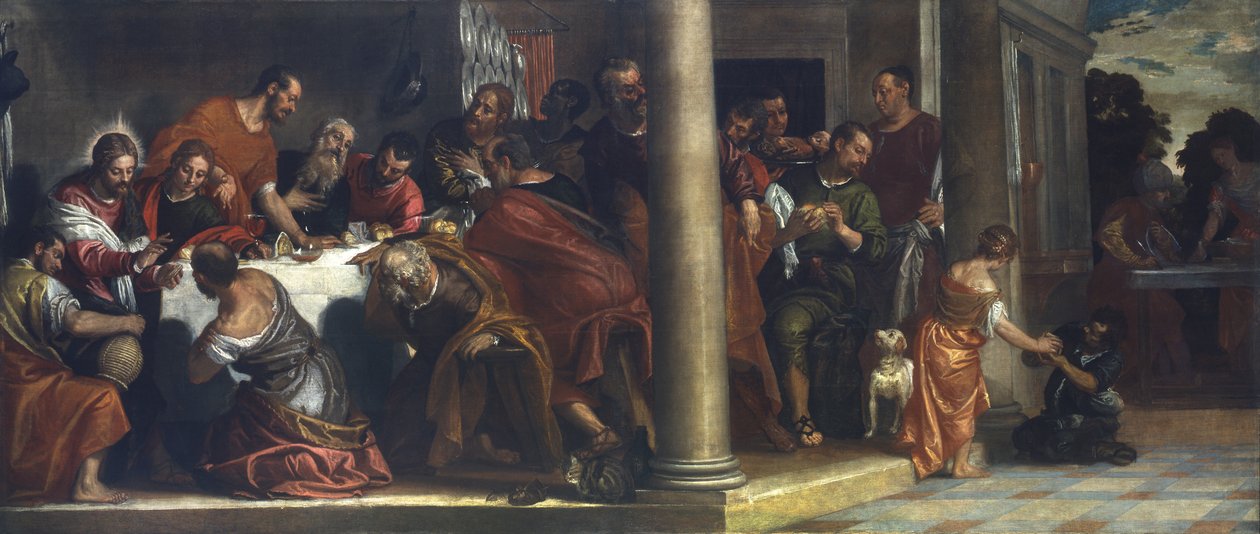 Viimeinen ehtoollinen, n. 1580 (öljy kankaalle) tekijältä Veronese