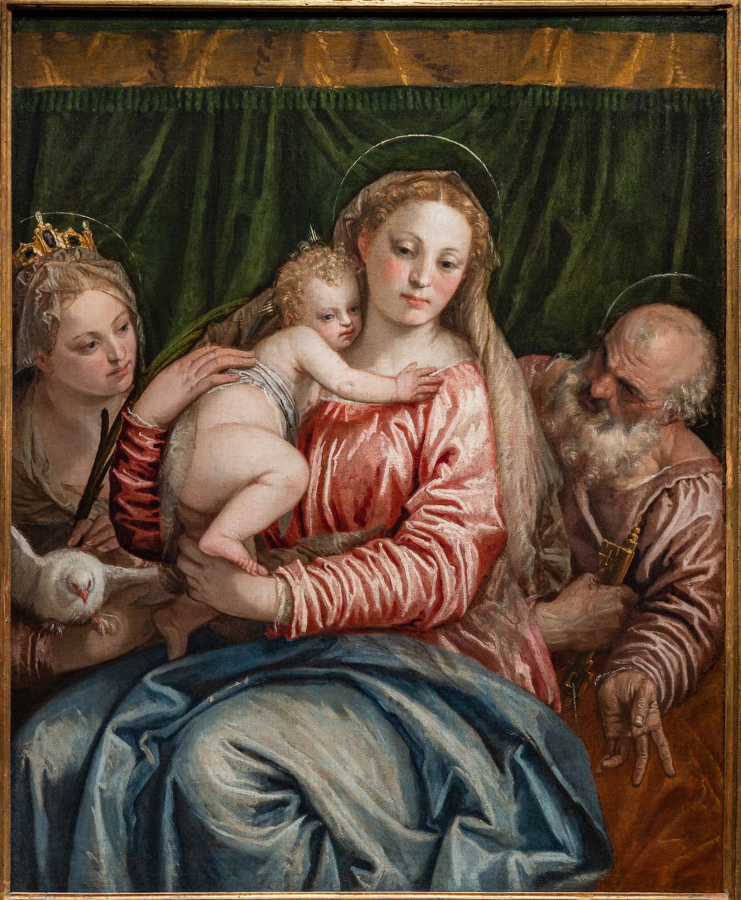 Madonna ja Jeesus-lapsi S. Catherine of Alessandrian ja Pietarin välillä, yksityiskohta tekijältä (1528 88) Veronese