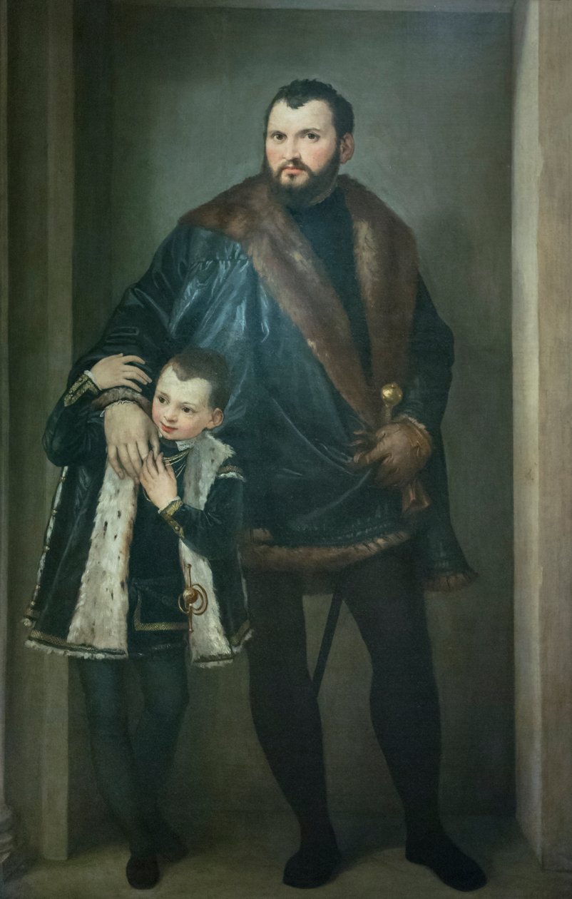 Muotokuva Giuseppe da Portosta poikansa Adrianon kanssa tekijältä (1528 88) Veronese