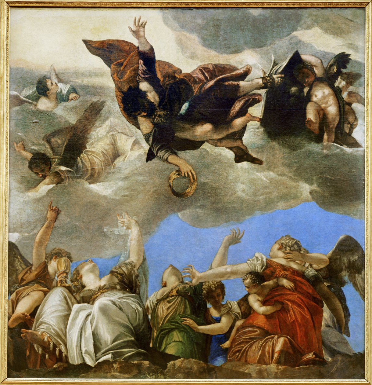 Saint Marc couronnant les vertus theologales - Pyhä Markus palkitsee teologiset hyveet ... tekijältä (1528 88) Veronese