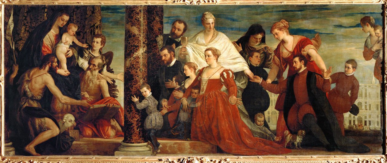 Madonna ja Cuccina-perhe tekijältä (1528-88) Veronese