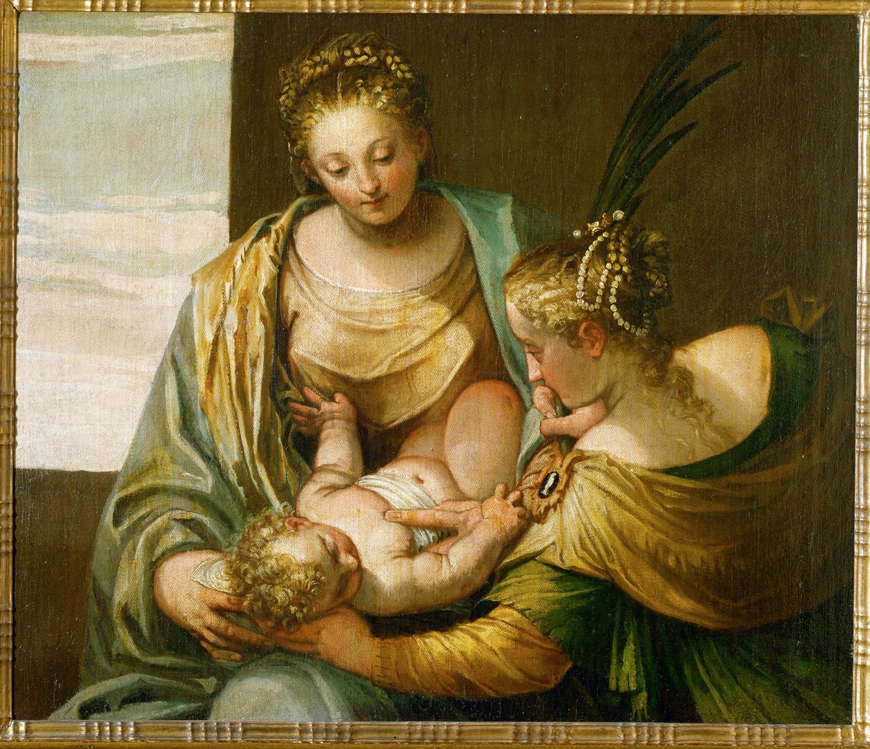 Sienalaisen Katariinan mystinen avioliitto ... (öljy kankaalle) tekijältä (1528-88) Veronese