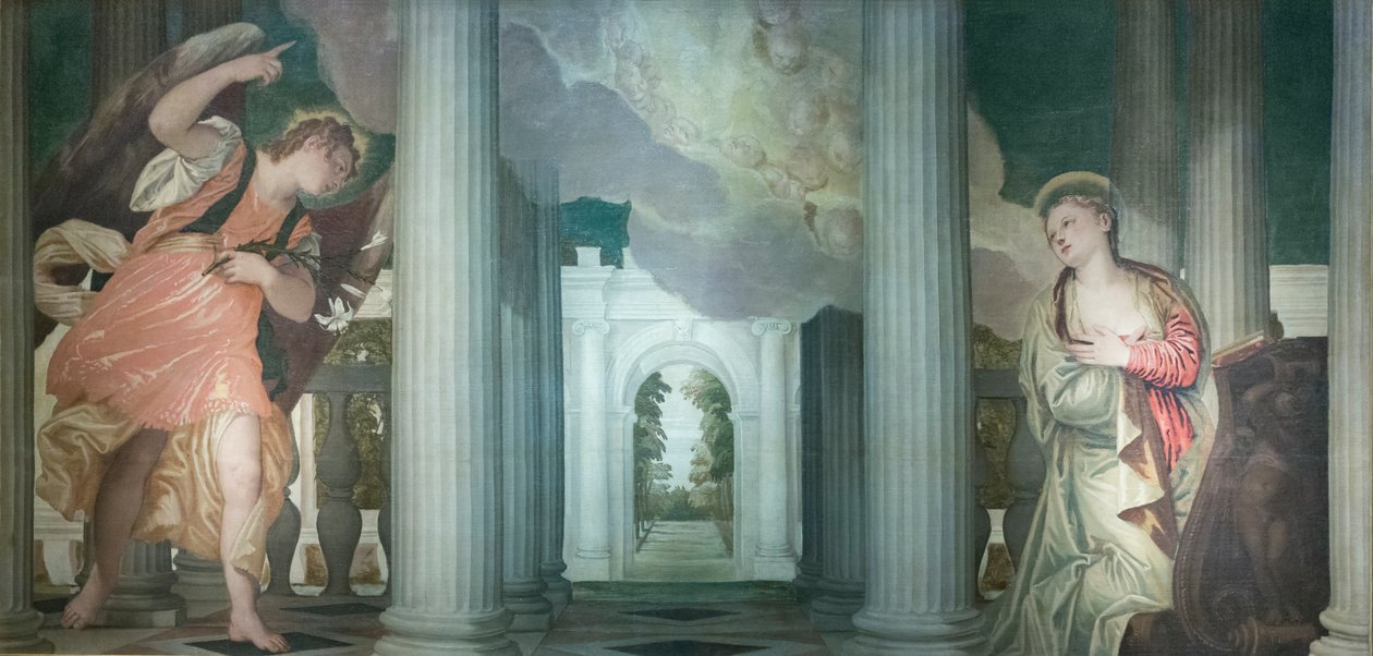 Ilmoitus, 1556 (öljy kankaalle) tekijältä (1528-88) Veronese