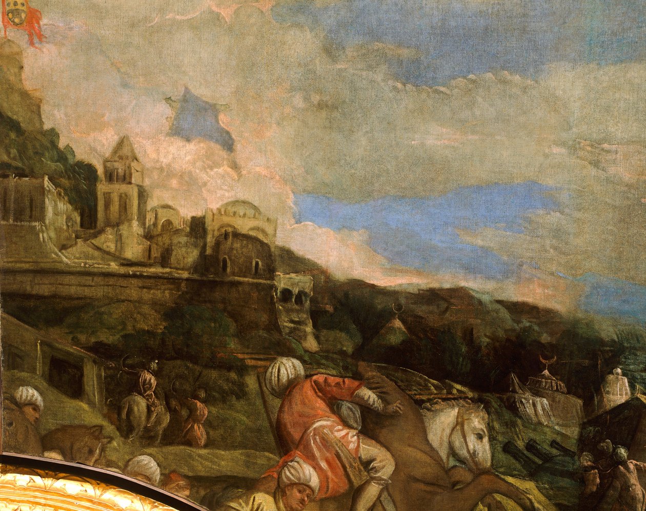 Antonio Loredan vapauttava Scutari, Paolo Veronese (1528-1588), yksityiskohta, Hall of Great Council, Palazzo Ducale, Venetsia tekijältä (1528 88) Veronese