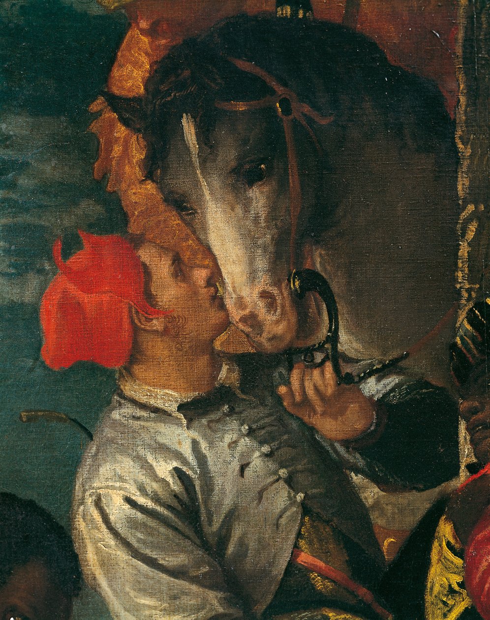 Sulhanen figuuri, yksityiskohta Adoration of Magi, Paolo Caliari, Veronese (1528-1588), öljy kankaalle, 355x320 cm tekijältä (1528 88) Veronese