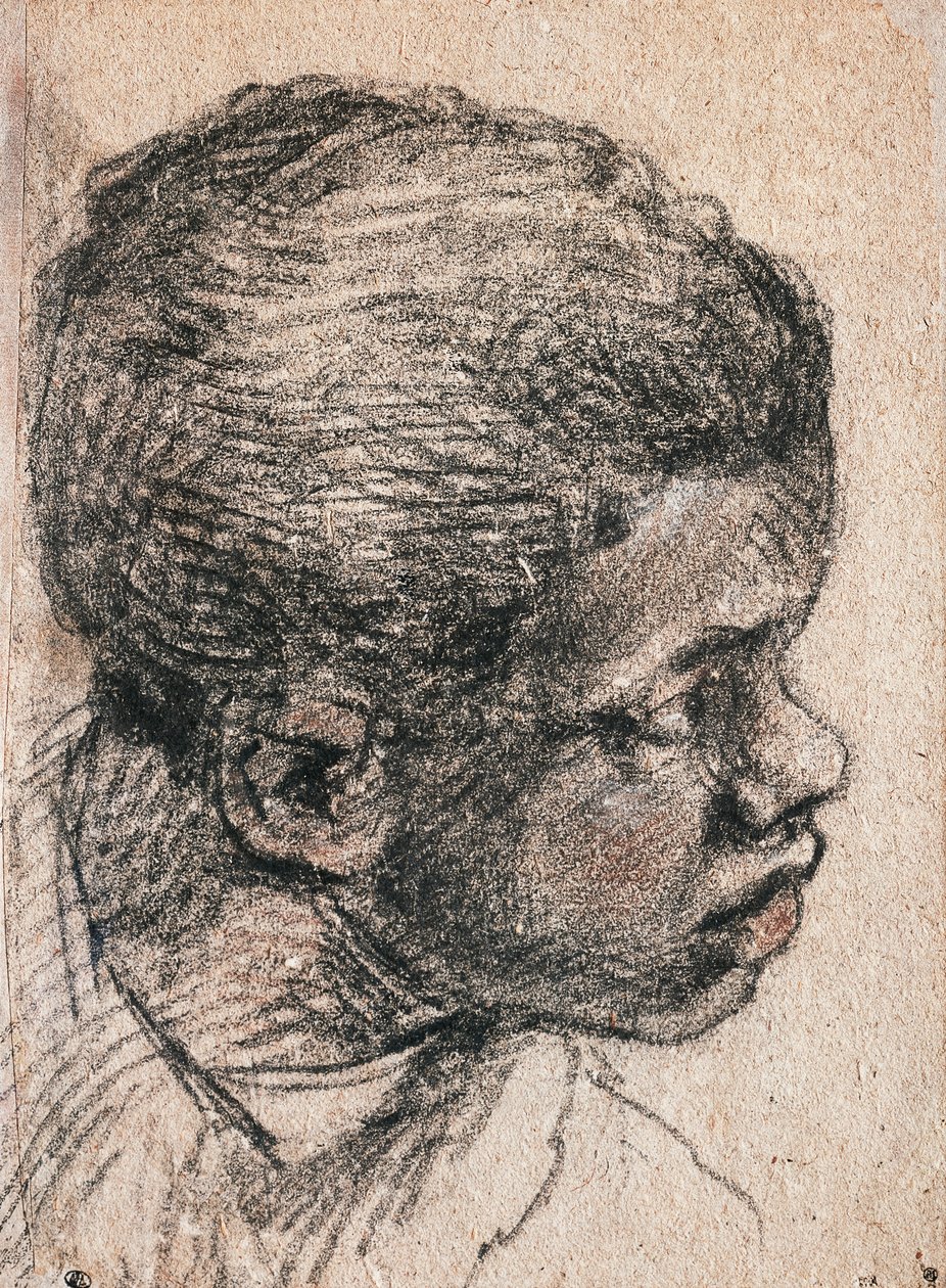 Neekeripojan pää, Paolo Caliari, joka tunnetaan nimellä Veronese (1528-1588), piirtää tekijältä Veronese
