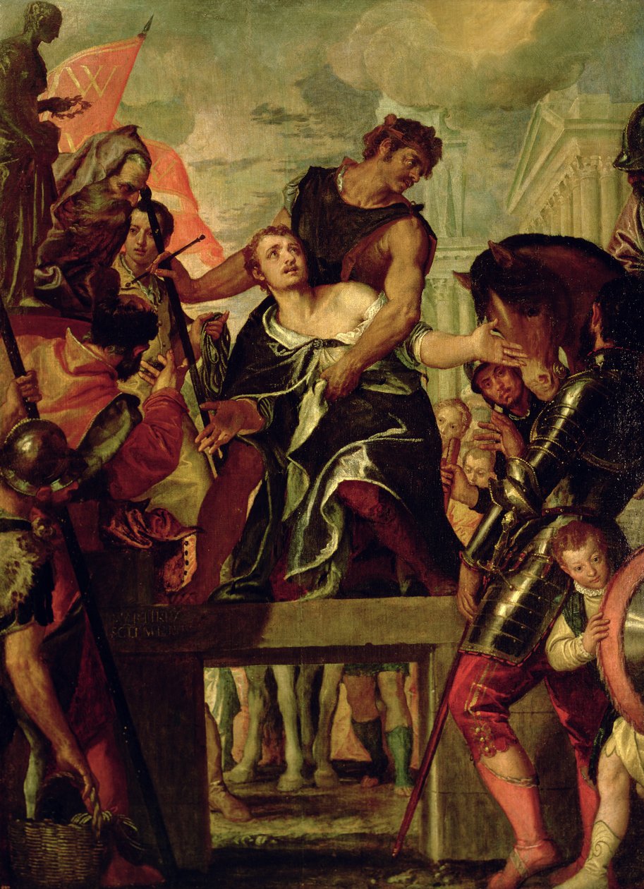St. Menasin marttyyrikuolema (d.c.300) (öljy kankaalle) tekijältä Veronese