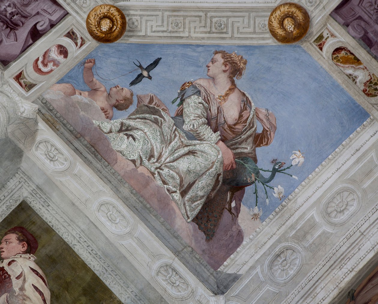 Paolo Caliari tunnetaan nimellä Veronese, fresko, Villa Barbaro, Maser, Italia tekijältä Veronese