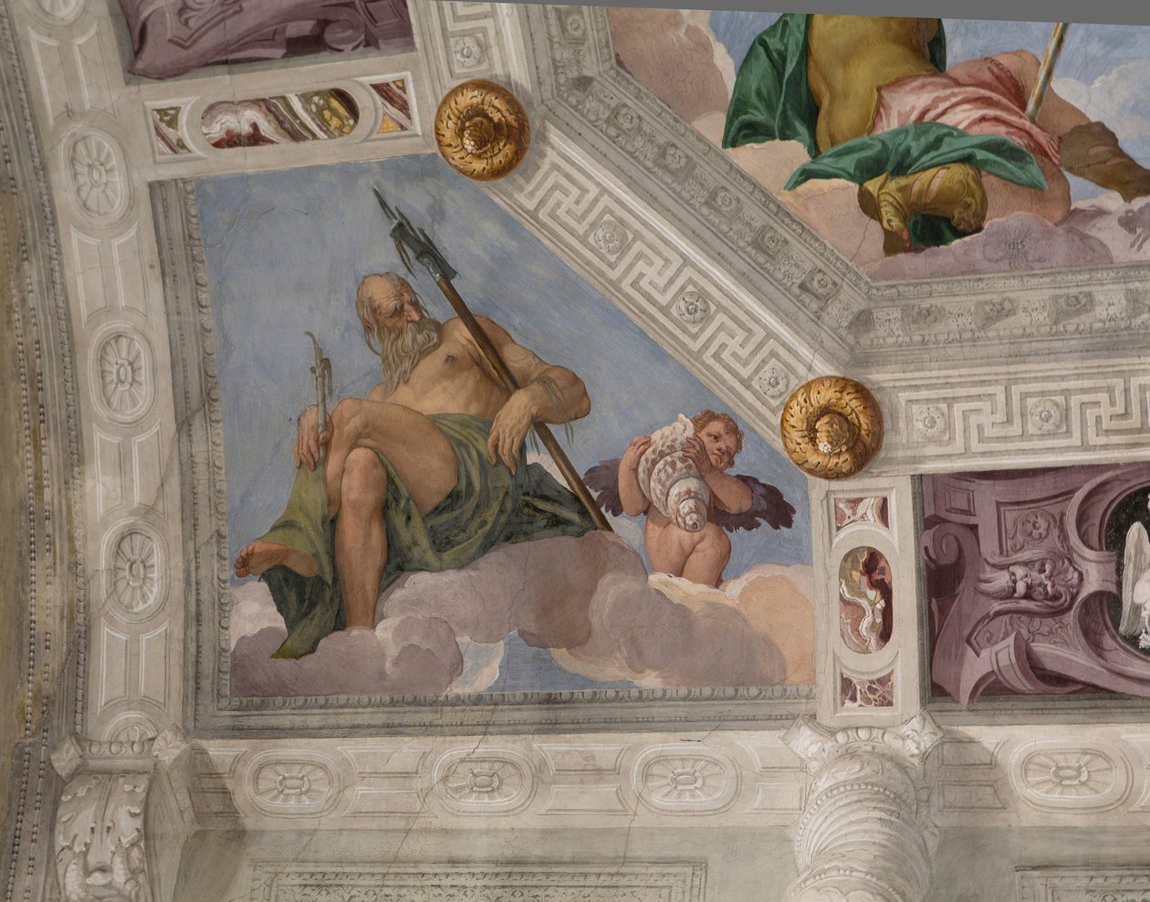 Paolo Caliari tunnetaan nimellä Veronese, fresko, Villa Barbaro, Maser, Italia tekijältä Veronese