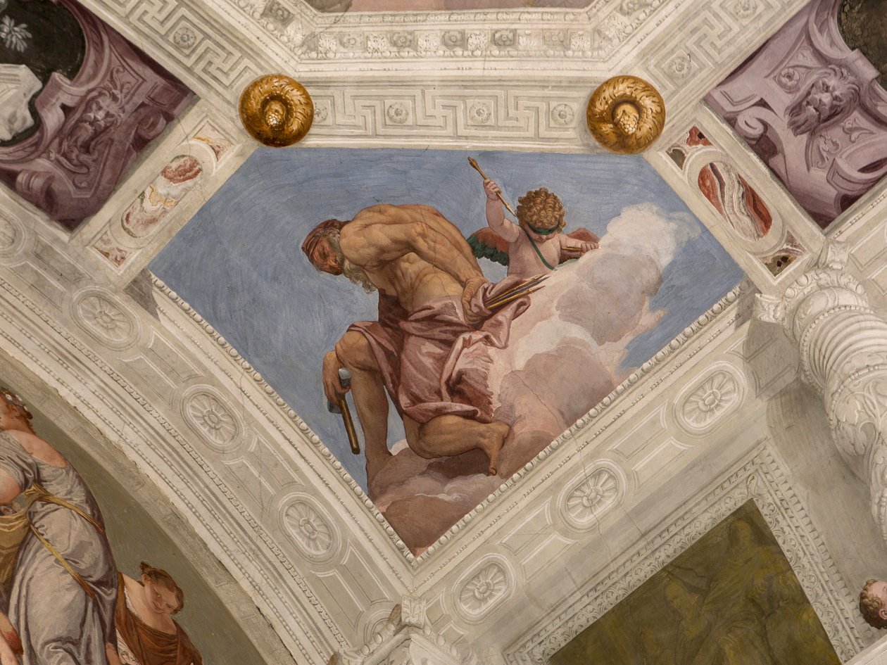 Paolo Caliari tunnetaan nimellä Veronese, fresko, Villa Barbaro, Maser, Italia tekijältä Veronese