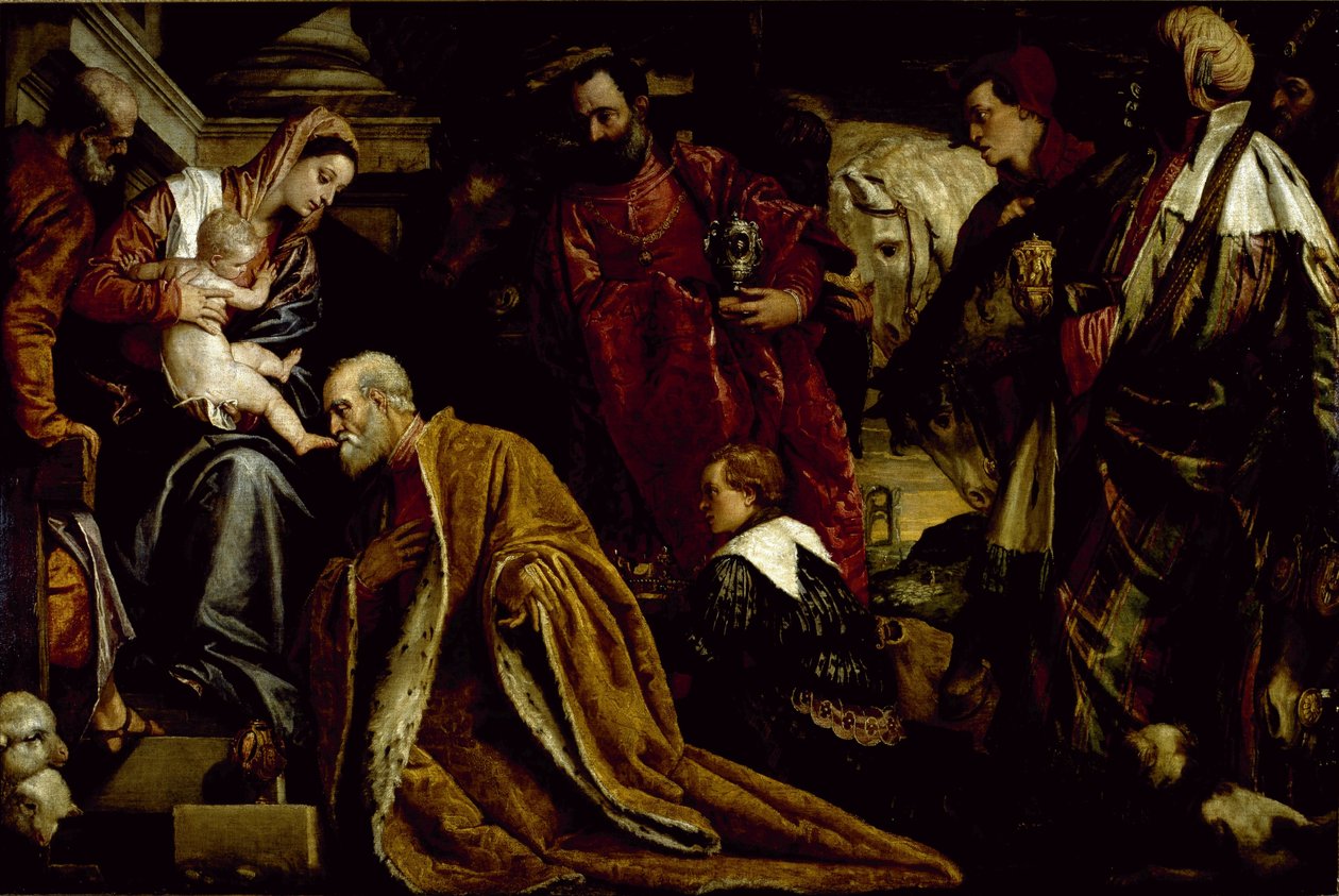 The Adoration of the Magi (öljy kankaalle) tekijältä Veronese
