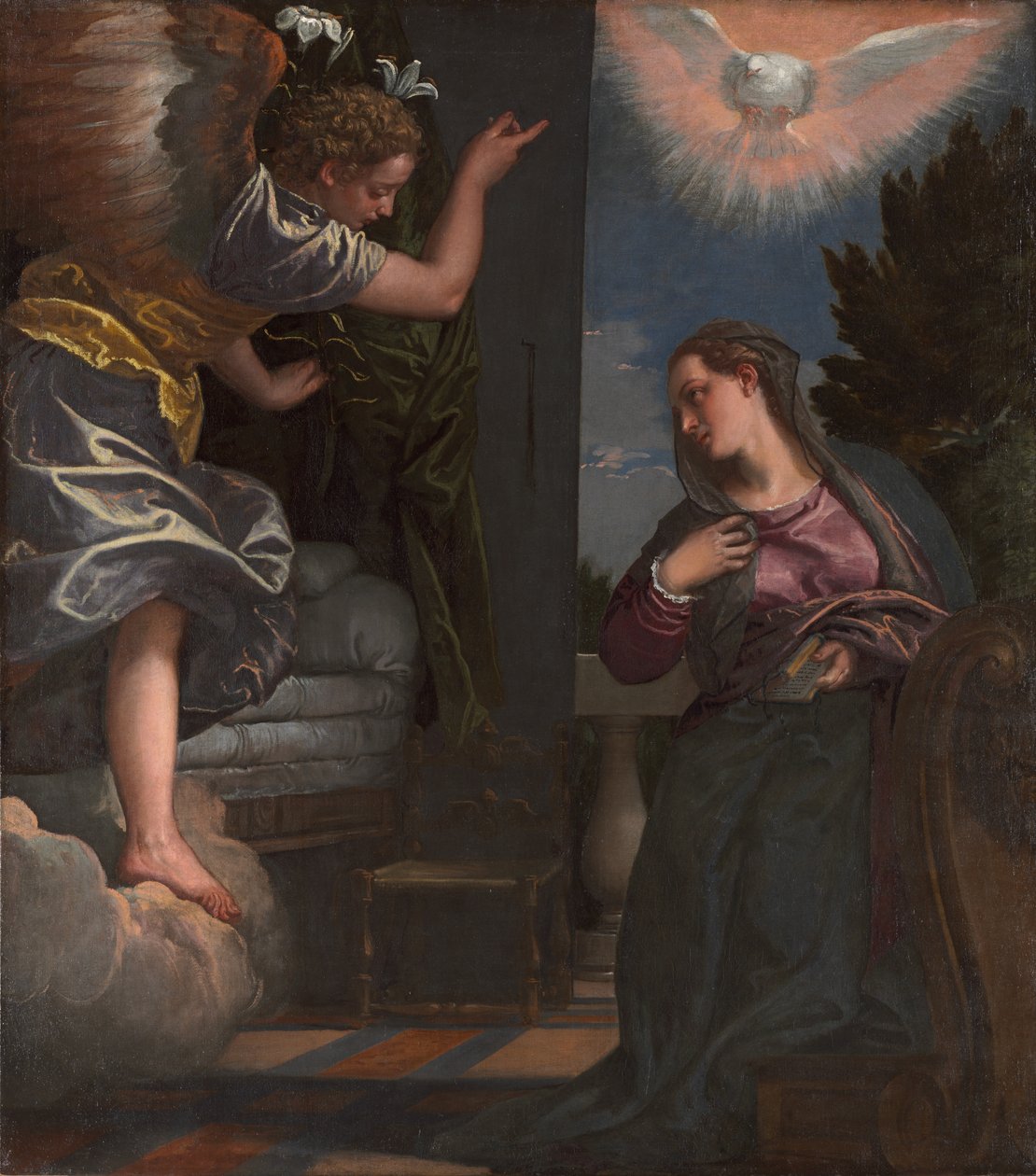 Marian ilmestys, n. 1580 (öljy kankaalle) tekijältä (1528 88) Veronese