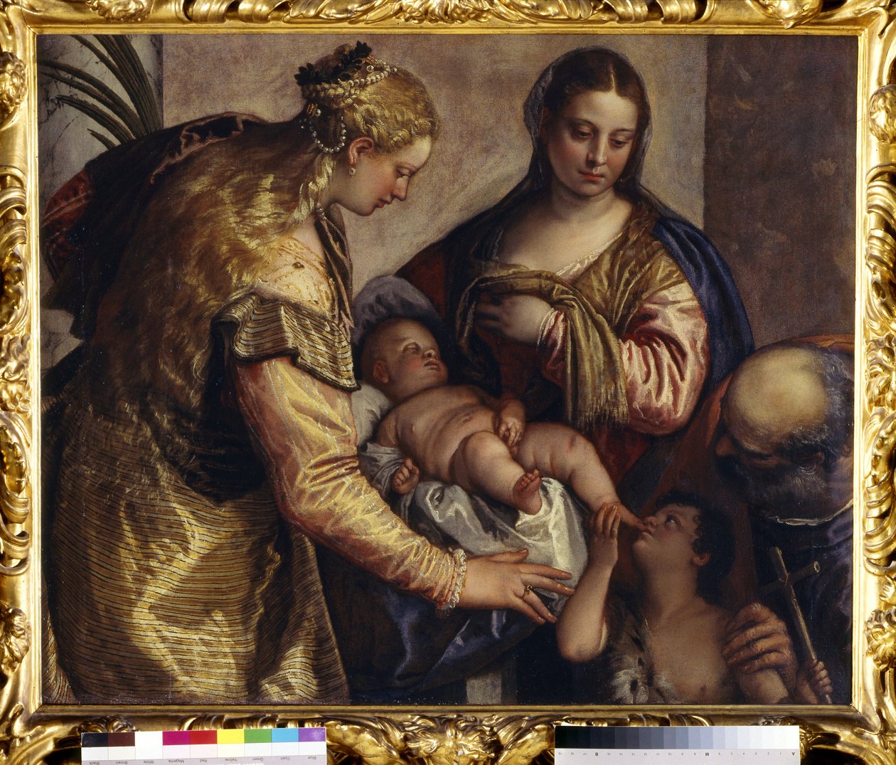Pyhä perhe Pyhän Barbaran kanssa, n. 1550 (öljy kankaalle) tekijältä (1528 88) Veronese