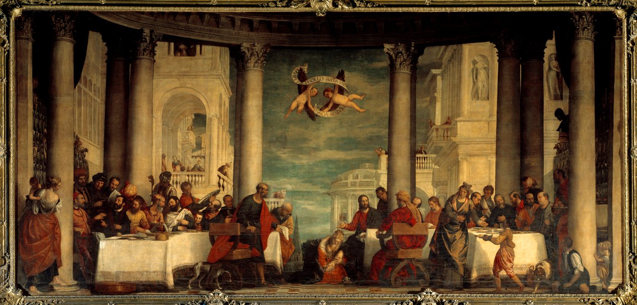 Ateria Simon fariseus talossa Paolo Veronesen (1528-1588) maalaus tekijältä Veronese