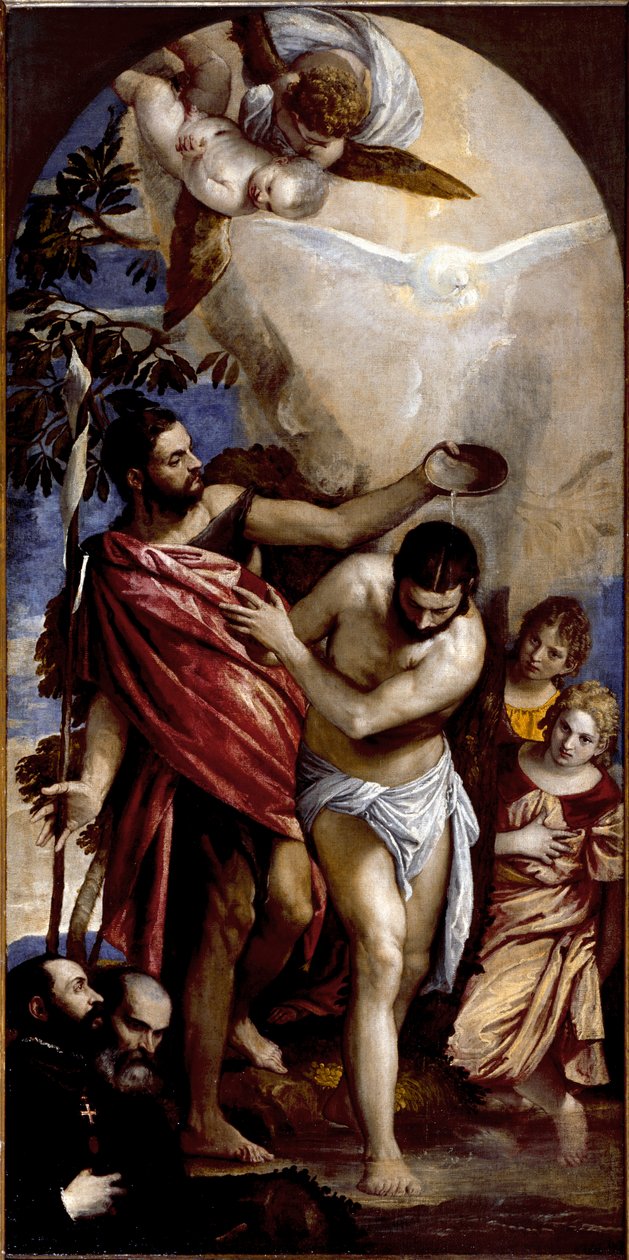 Kristuksen kaste. Paolo Caliarin maalaus Paolo Veronese (1528-1588) tekijältä Veronese