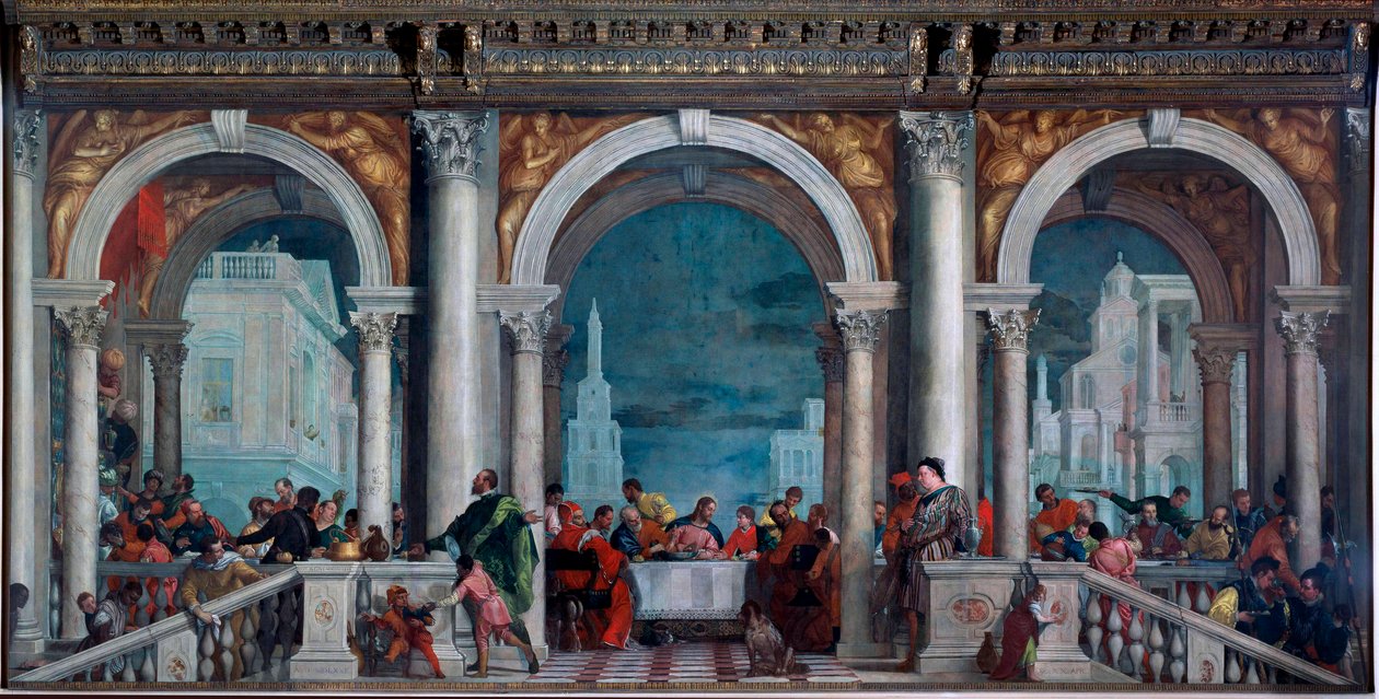 Ateria Levi Paintingissa, Paolo Veronese Caliari (1528-1588) 1573 Mitat 5,51x13,1 m Venetsia, Gallerie del 