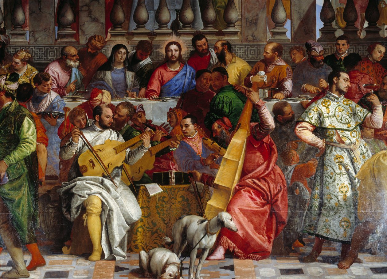 Kaanan häät, yksityiskohta: Kristus ja Neitsyt. Fresko Paolo Veronese (1528-1588) Ec. pe tekijältä Veronese