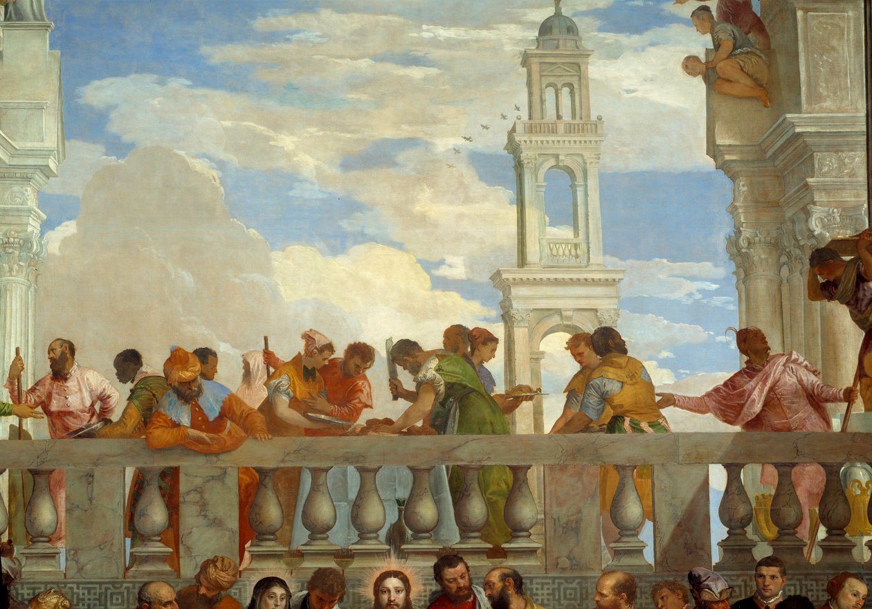 Canan häät, yksityiskohta: parveke. Fresko Paolo Veronese (1528-1588) Ec. pe tekijältä Veronese