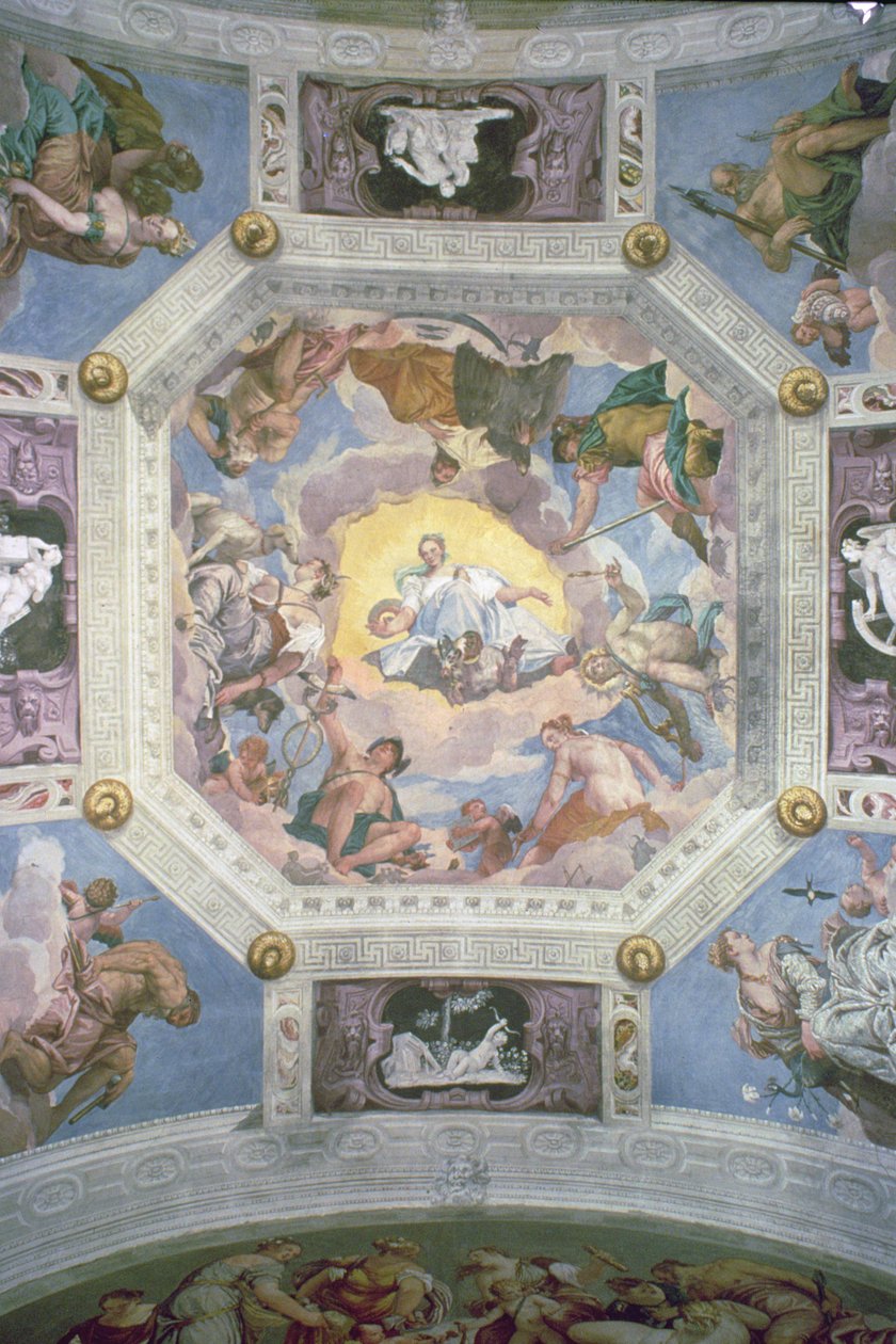 Universal Harmony, eli jumalallinen rakkaus, Sala di Olimpon katosta, n. 1561 (fresko) tekijältä Veronese
